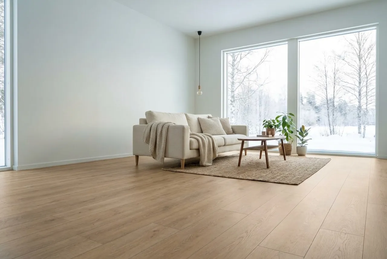 SPC-vinyylilattia huoneessa